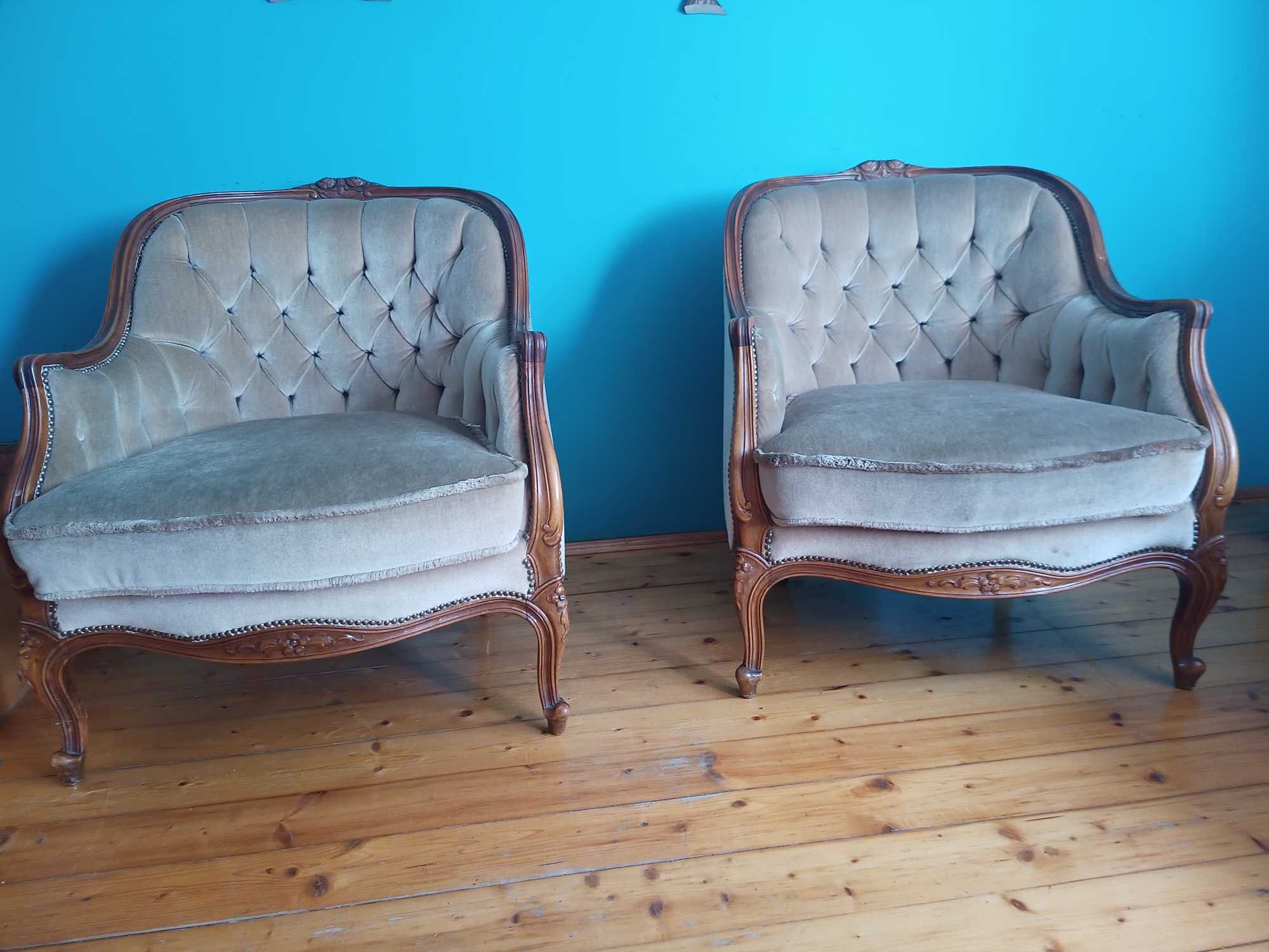 zestaw wypoczynkowy retro 2 fotele i sofa