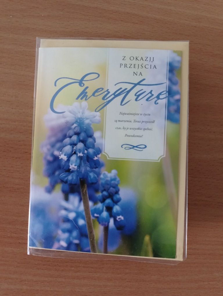 Kartka okolicznościowa z okazji przejścia na EMERYTURĘ, z kopertą