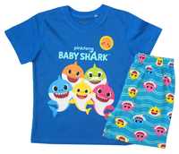 PIŻAMA BABY SHARK chłopięca kr spodenki koszulka bawełna 98