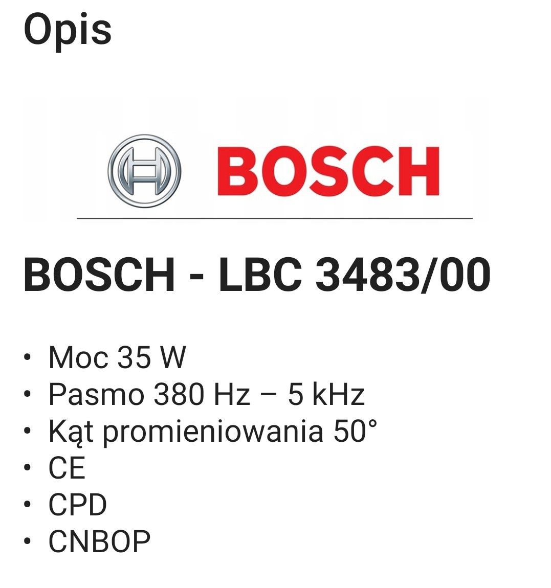 Głośnik Bosch LBC 3483