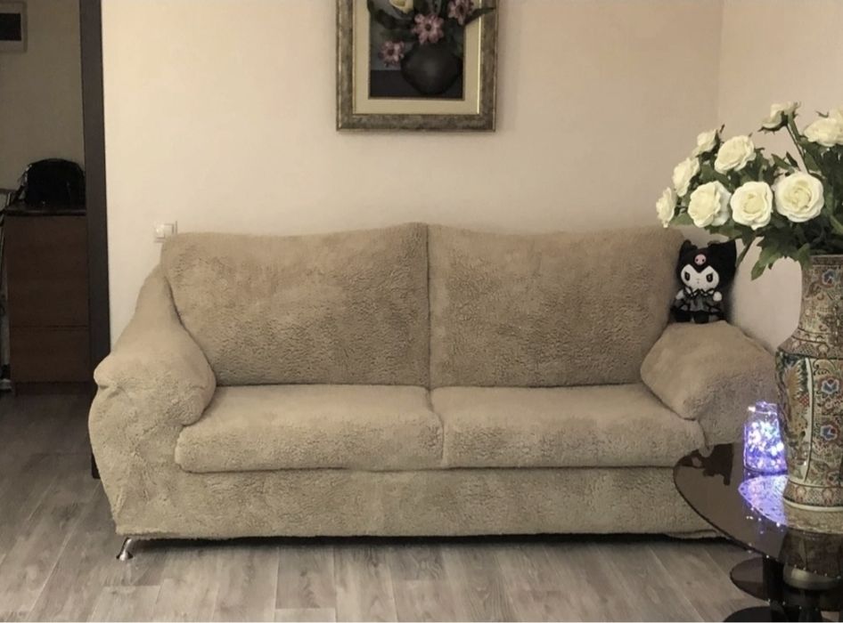 Чохол На Диван Хутряний Плюшевий Овечка Натяжний Універсальний Venera