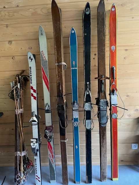 Narty RETRO z kijkami - 7 par