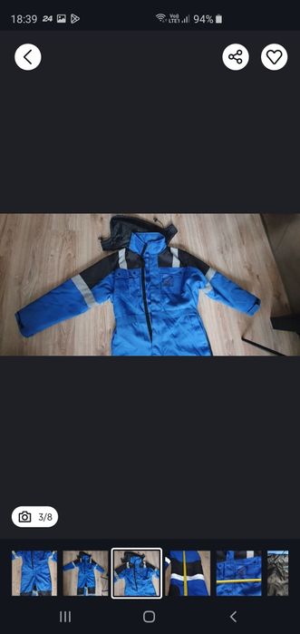 Kombinezon ocieplany z kapturem odpinanym BLUEWEAR męski rozmiar L