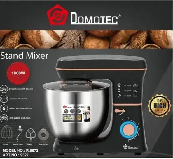 Міксер планетарний 12л тістоміс Domotec R6673 кухонний комбайн блендер