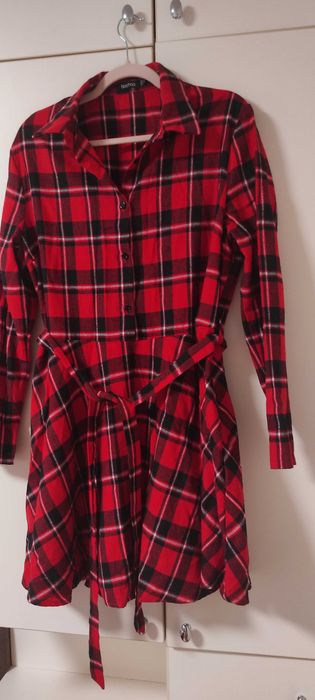 Сукня рубашка в клітинку boohoo