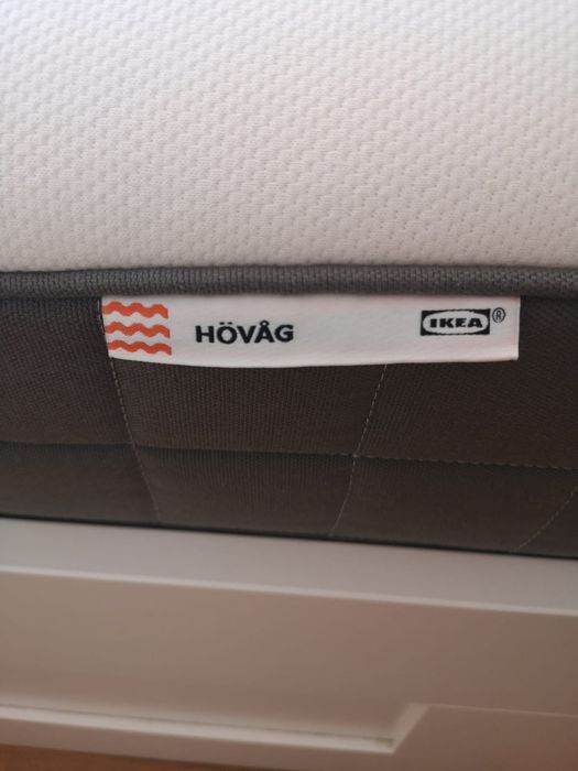 Cama IKEA Brimnes Branco 4 Gavetas + Colchão Hövâg 140x200cm