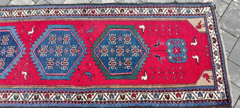 Afgański chodnik wełniany tkany ręcznie dywan 291 x 83 cm perski