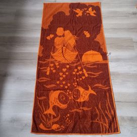 Ręcznik plażowy PRL Vintage nowy 70 cm x 145 cm 100 % bawełna