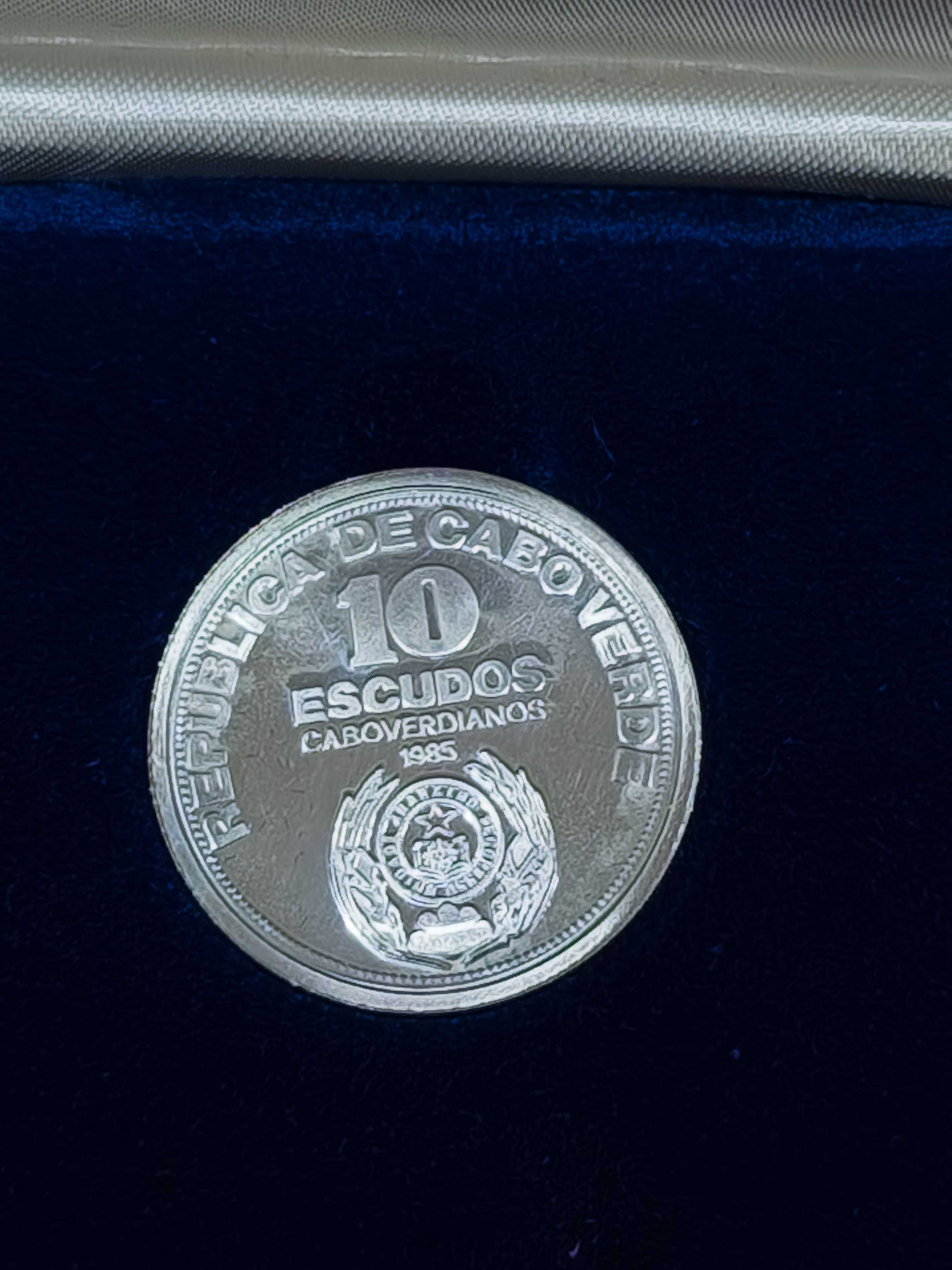 Cabo Verde 10 escudo 1985 Niepodległość Ag Proof