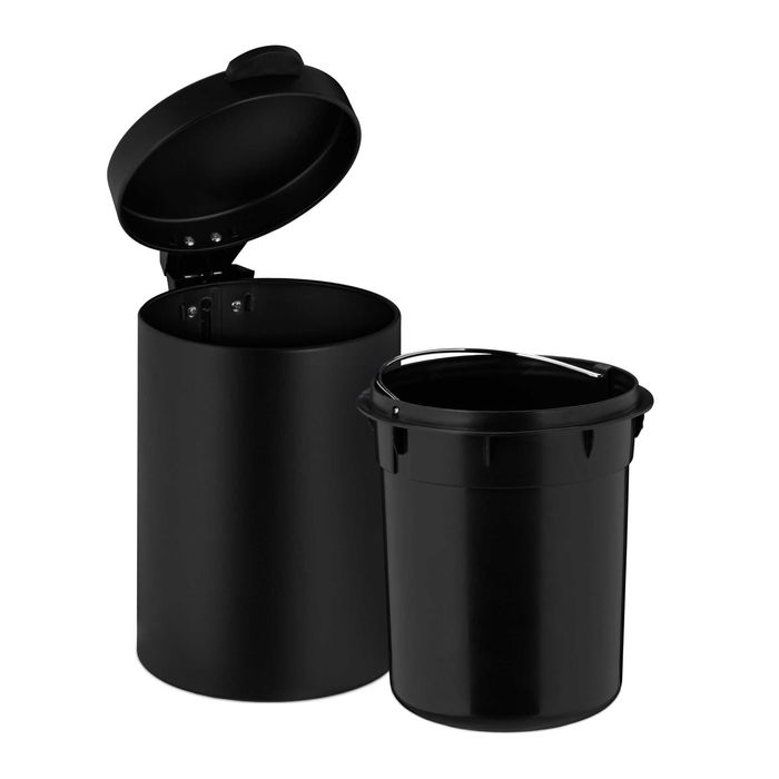 Kosz łazienkowy wiszący 3 litry czarny Relaxdays