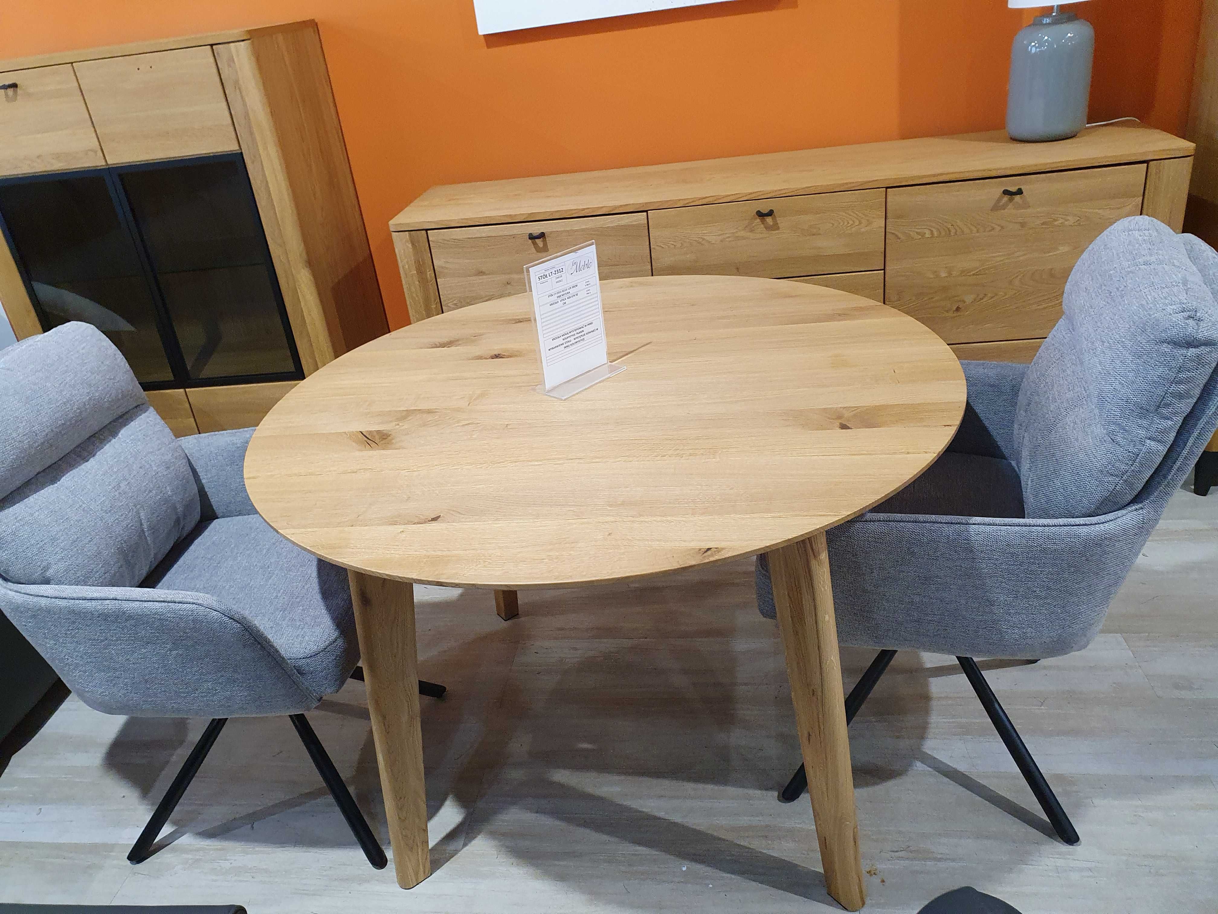 Stół TYP LT 2312 wym.Q 115+wkładka 1x50cm Dębowy Lity Zakor Promocja