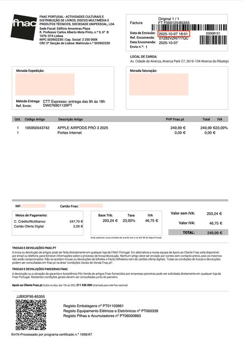 AirPods Pro 3 novos (originais e c/fatura), 3 dias de uso