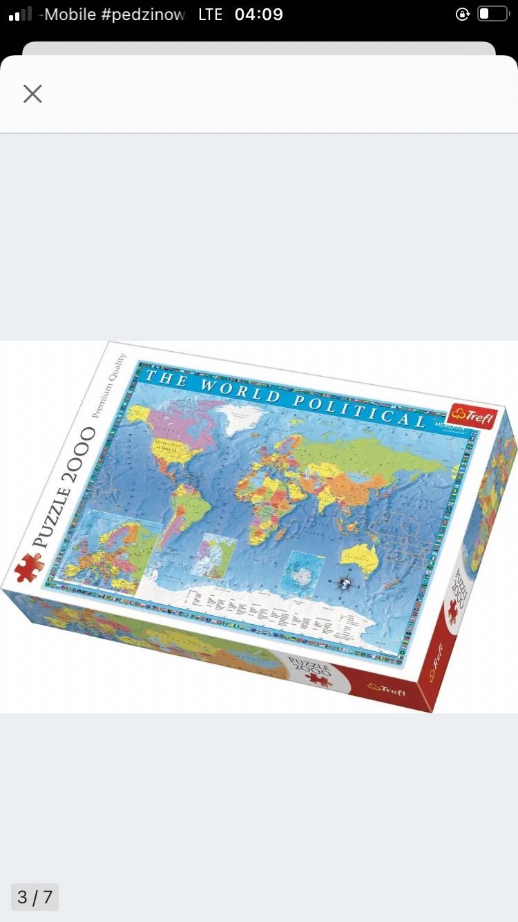 Puzzle mapa świata 2000