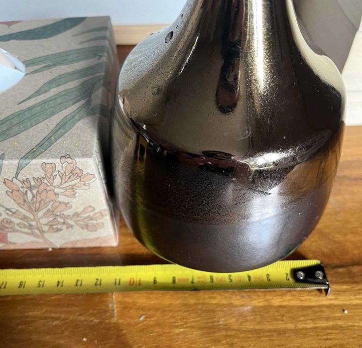 Wazon na kwiaty ceramiczny złoty czarny glamour szkliwiony unikalny