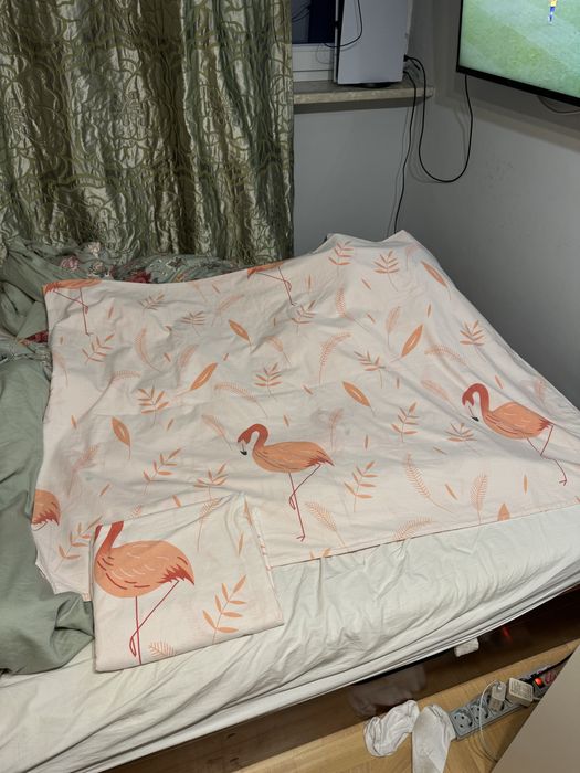Duży zestaw pościel flamingi bawełna 100%
