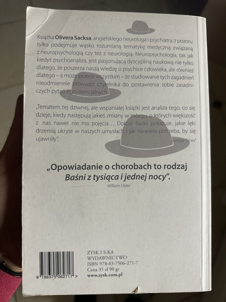Mężczyzna który pomylił swoją żonę z parasolem, Oliwier Sacks