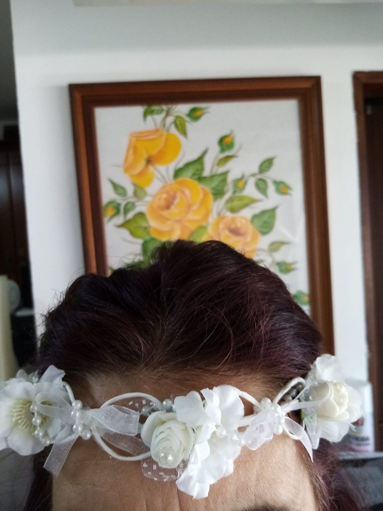 Grinalda Coroa Flores feito à mão (acessório cabelo)