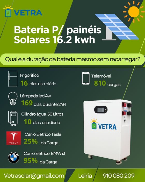 Baterias p/Paineis Solares 16.2kw + de 8.000 ciclos Fatura e Garantia