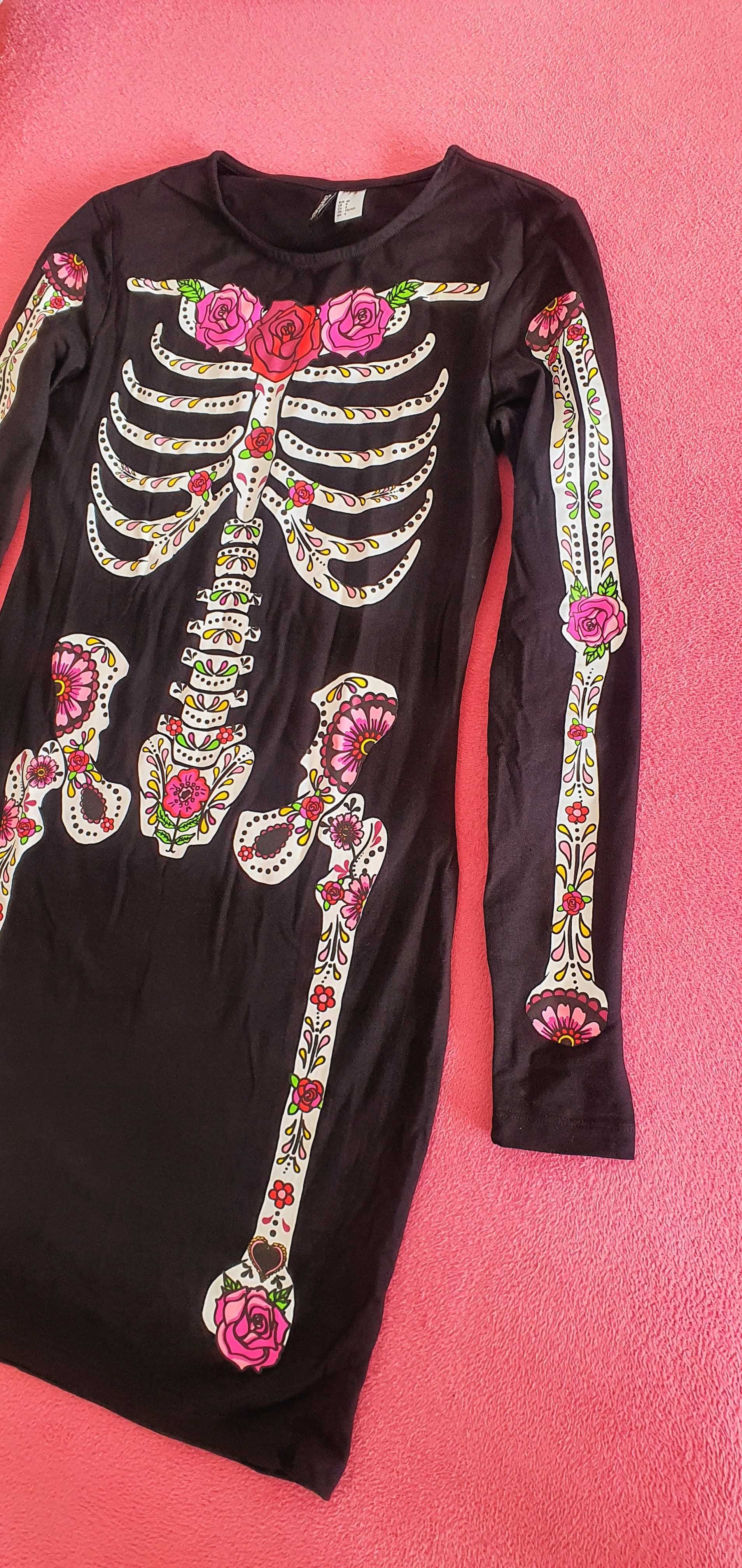 H&M Divided tunika bodycon skeleton Halloween