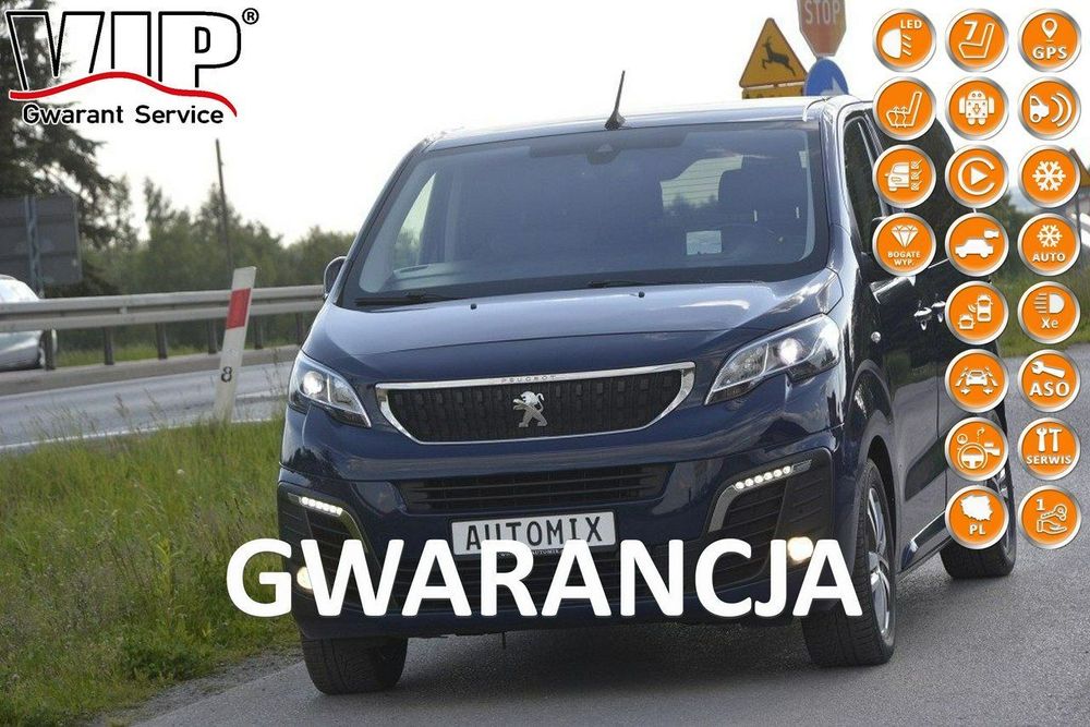 Peugeot Traveller 2.0BlueHDI bezwypadkowy gwarancja przebiegu 7 osobowy Head Up full led