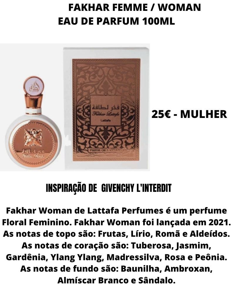 Fakhar Femme / Woman - Eau de Parfum 100ml - Mulher
