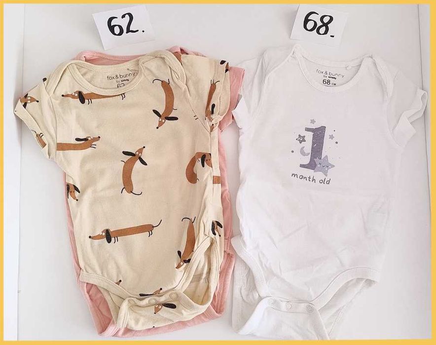 MEGA PAKA dla NIEMOWLAKA dziecka na start roz 62 Body pajac półśpiochy