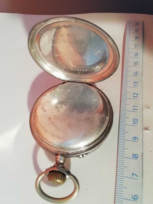 Zegarek kieszonkowy jednostronnie kryty srebrny  ,