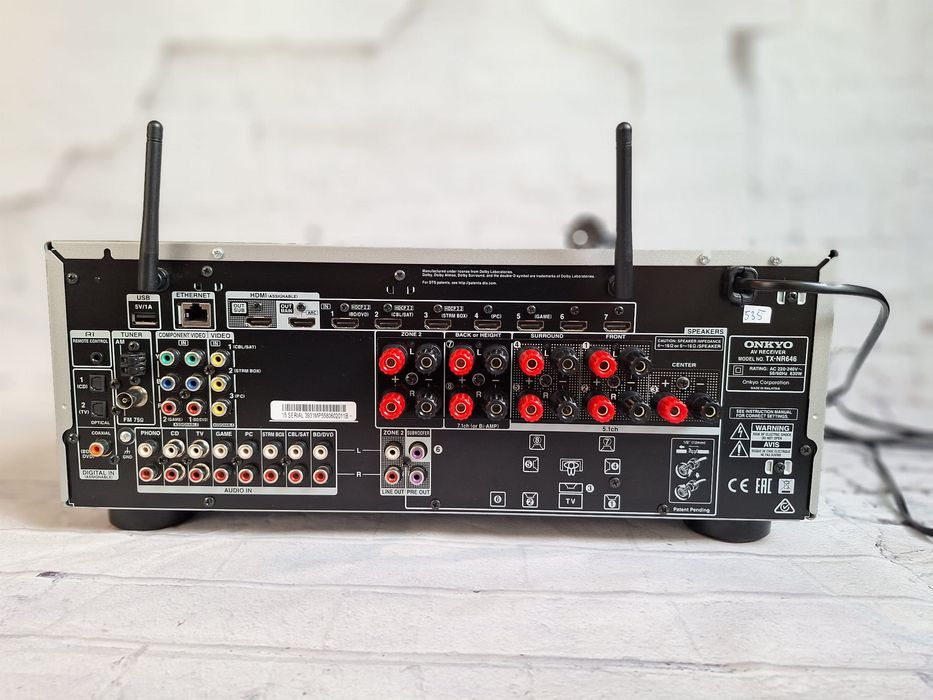7.2 Onkyo TX-NR646 Wi-Fi BT Atmos DTS:X 4K60P Hi-Res Spotify