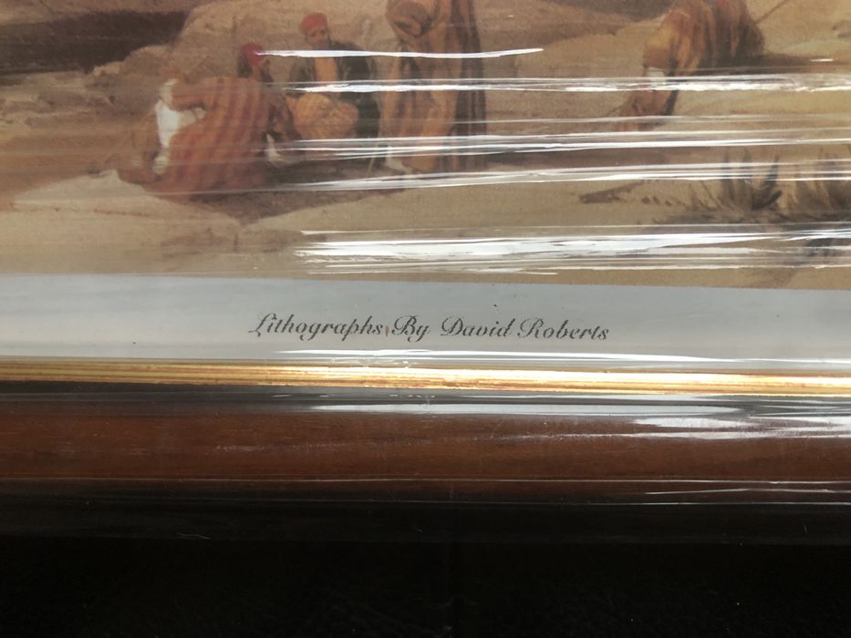 Litografia David Roberts com moldura em madeira nova