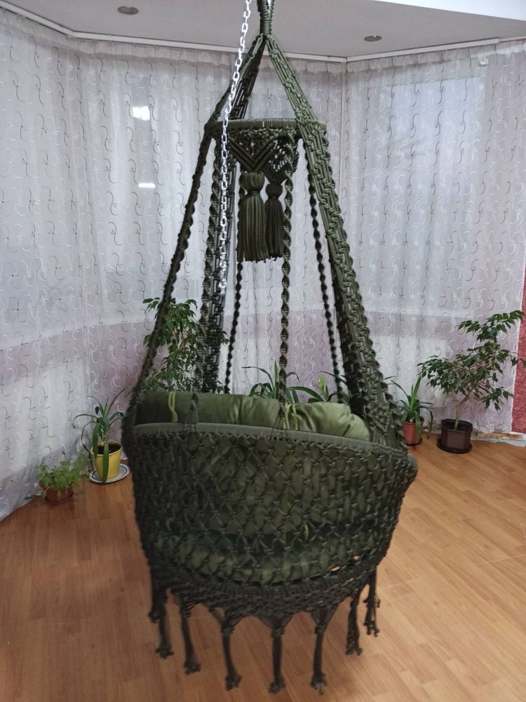 Fotel wiszący, hamak, huśtawka do domu, fotel boho, dekoracja