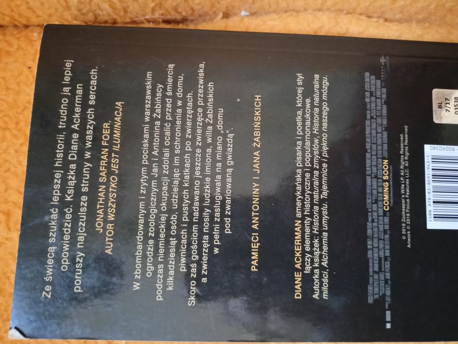 Azyl Diane Ackerman Prawdziwa historia Żabińska Antonina Żabiński Jan