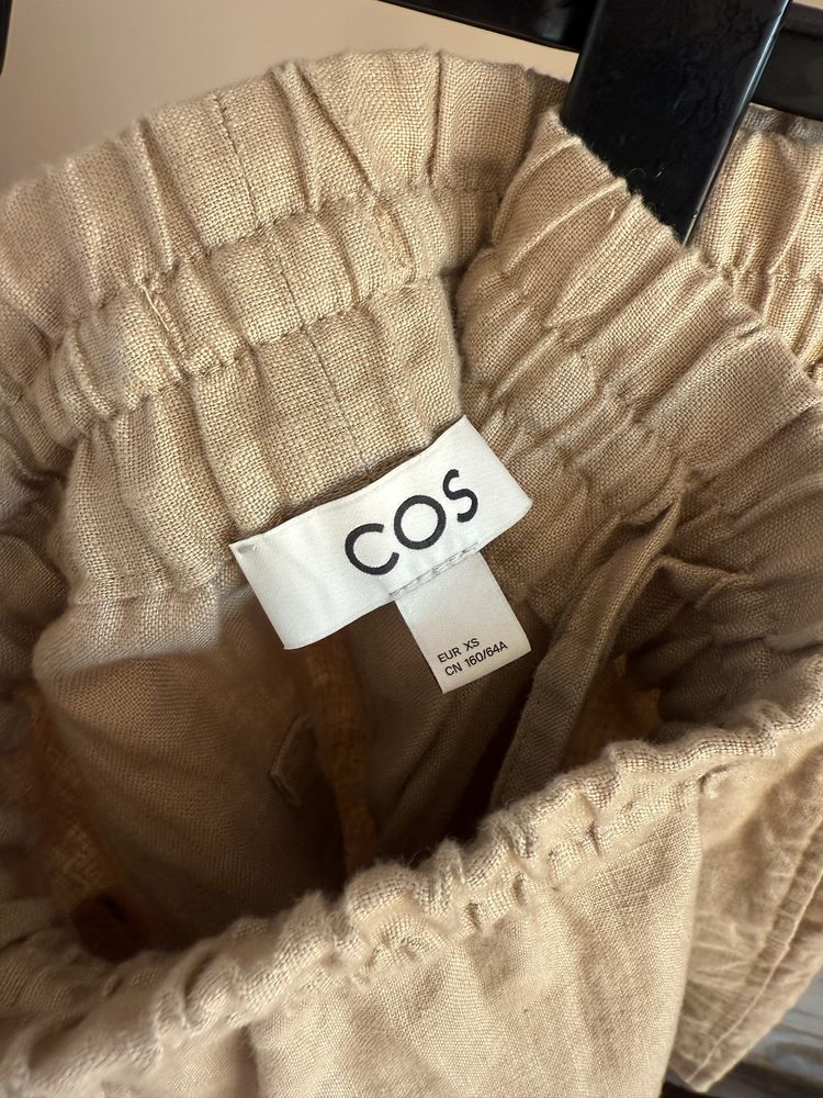 Лляні шорти cos, розмір xs (34), бежеві і чорні