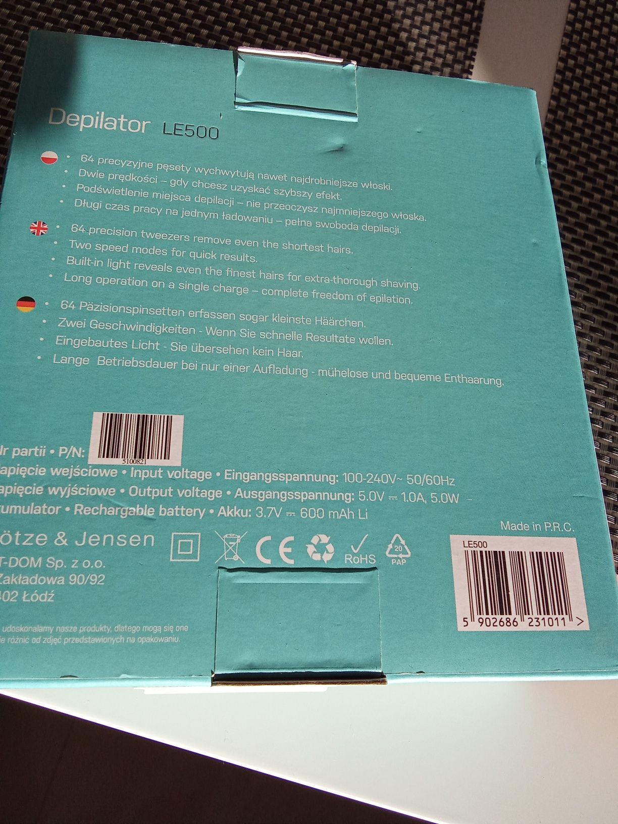 Depilator LE500 nowy