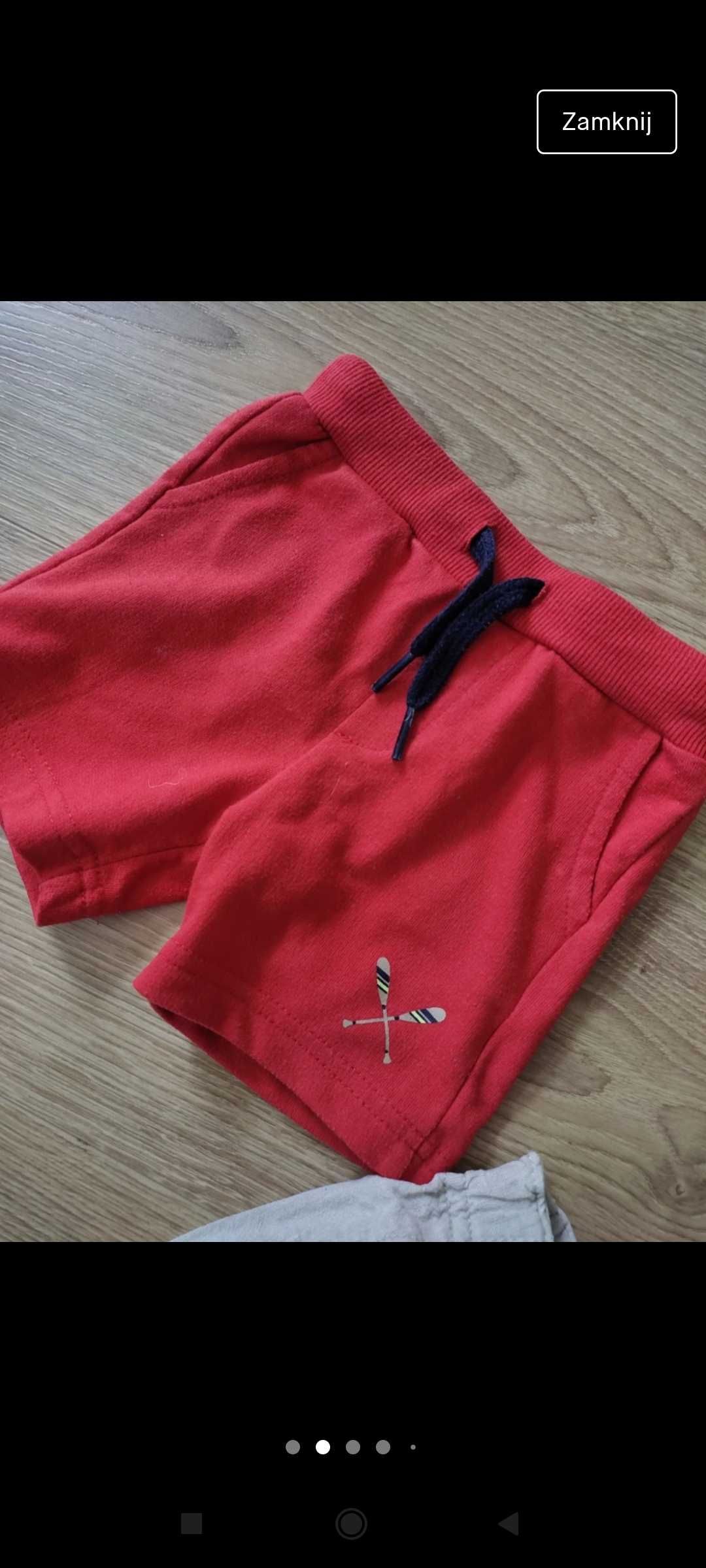 Spodenki Mayoral H&M czerwone beżowe len bawełna lato krótkie 68 74