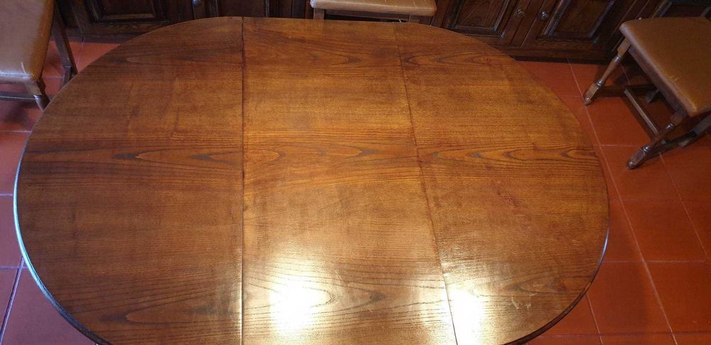 Mesa de Jantar de Madeira Castanho Velho