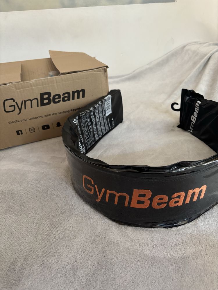 Gym Beam - Pas do podnoszenia ciężarów LEVER Black/Orange
