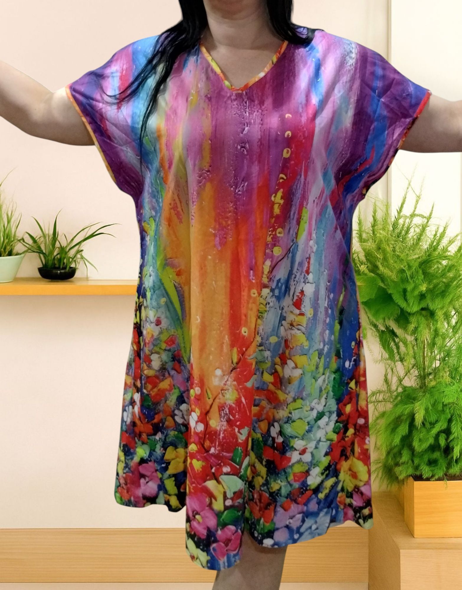 Nowa piękna kolorowa sukienka plus size rozmiar 46