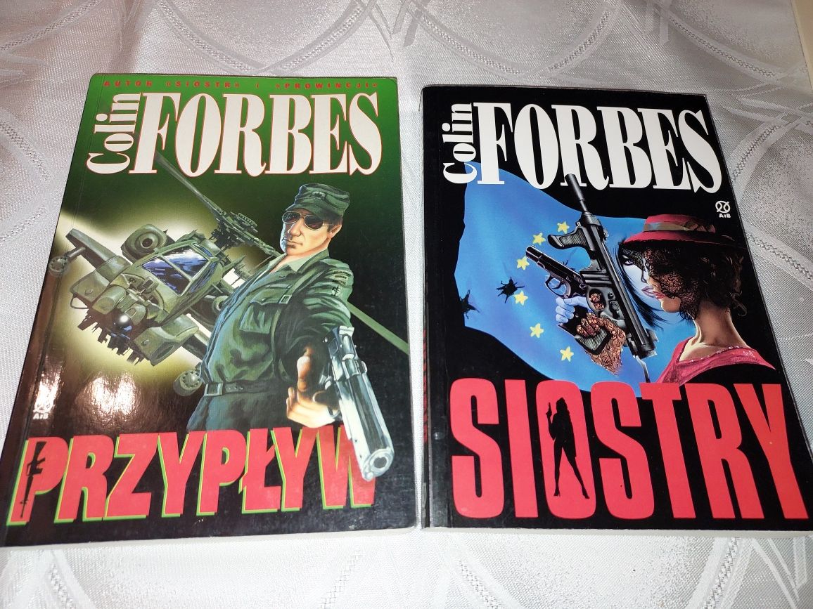 Książka kryminał Sensacja PRZYPŁYW Colin Forbes SIOSTRY zestaw 2szt=18