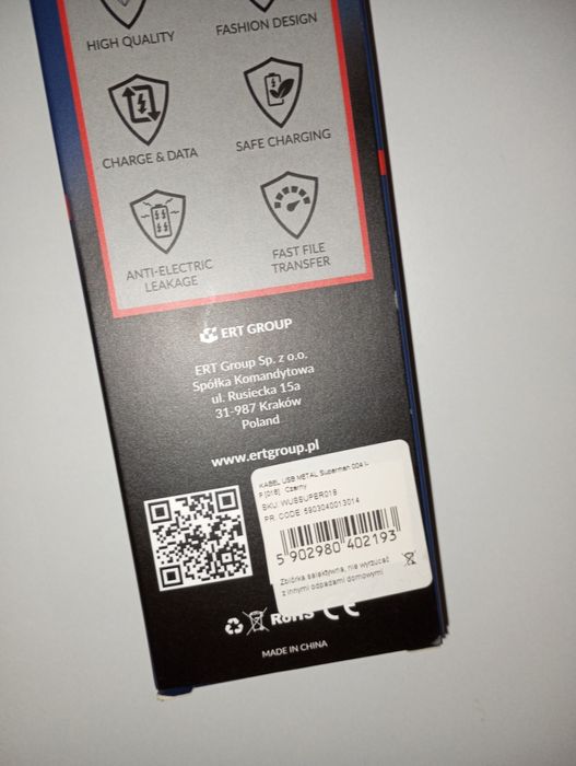 Kabel USB DC Superman nowy premium