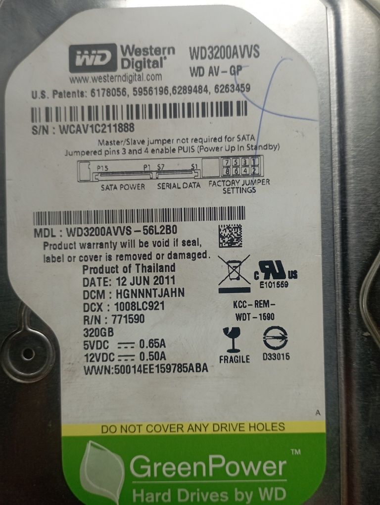 Жорсткий диск WD3200AVVS
