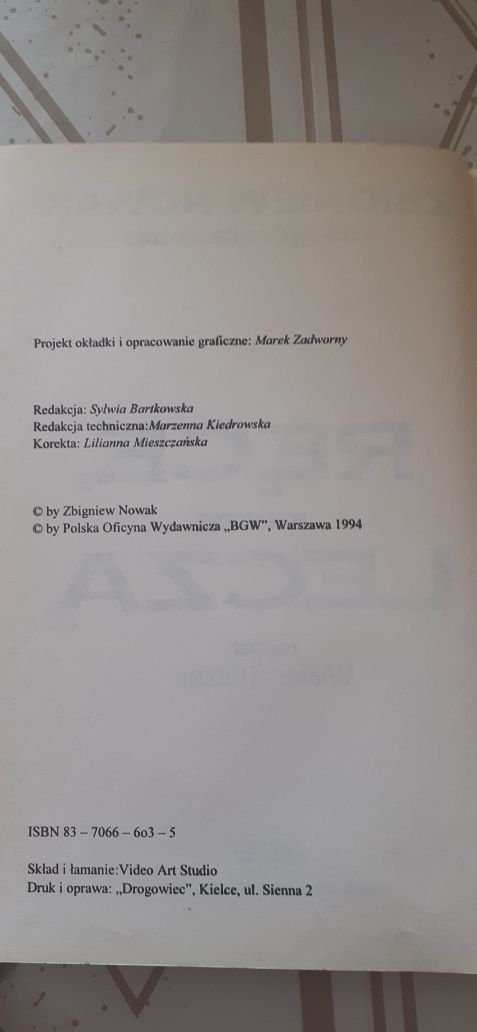 Ksiąxk "Ręce ktore leczą"Zbigniew Nowak