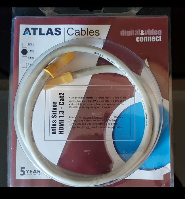 кабель Atlas hdmi silver 1m.