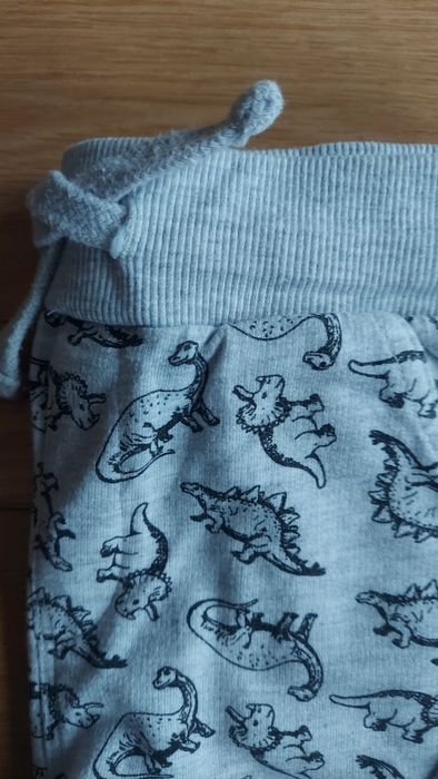 Spodnie cotton joggers popiel print dino jak nowe r 116
