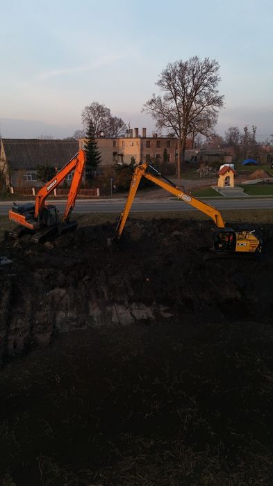 Wynajem koparek long kopanie stawów