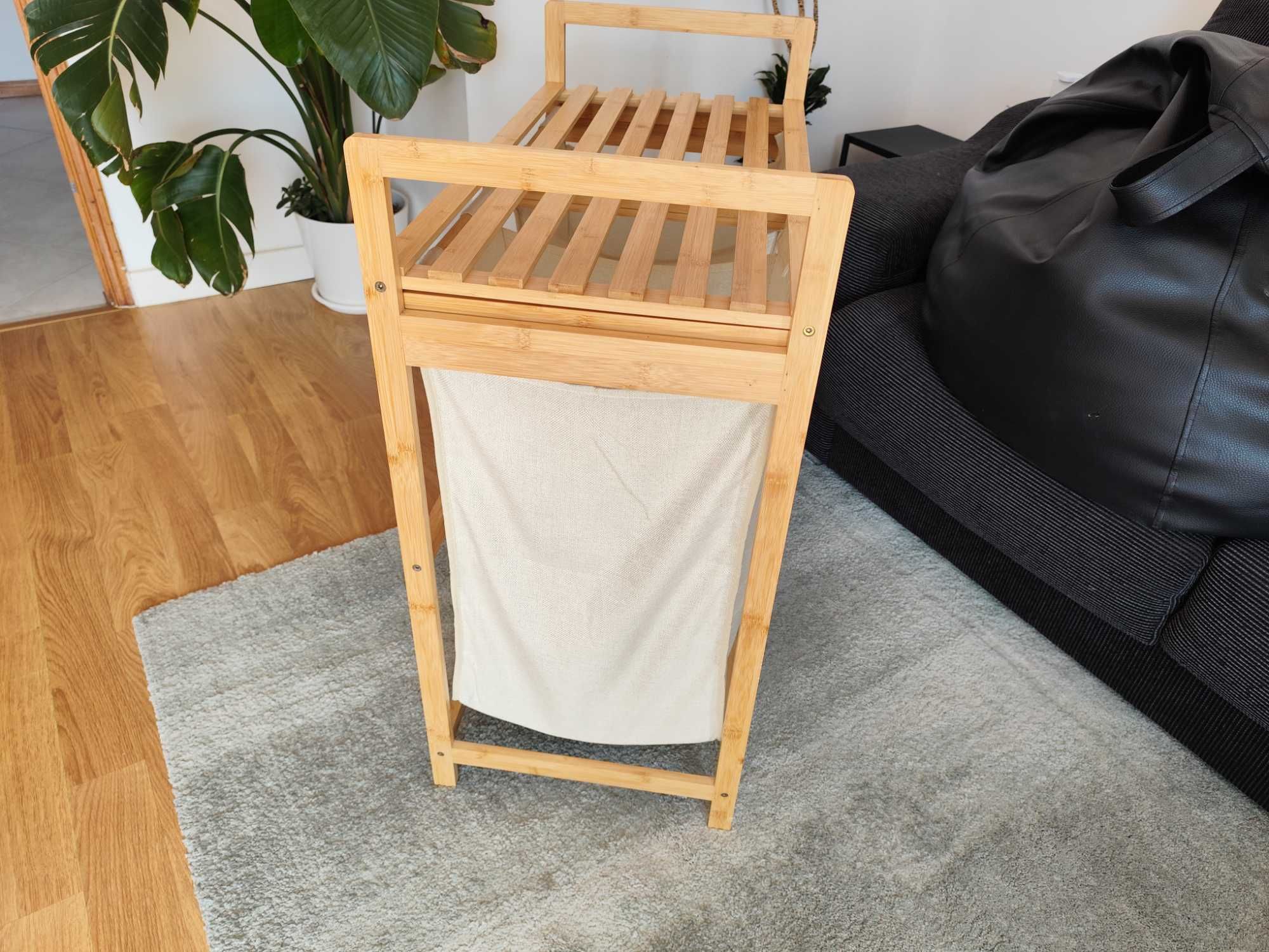 Cesta para roupa em bambu