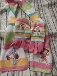 Rękawiczki+ szalik dla dziewczynki Dora