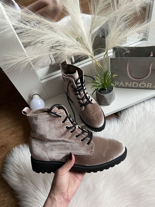 38 розмір 24,5 см ботінки демі сапоги сапожки чоботи бархатні велюрові