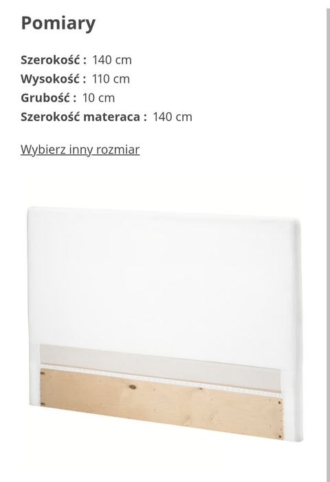 Nowe wezgłowie zagłówek szczyt łóżka np kontynentalnego ARNAVIK z Ikea