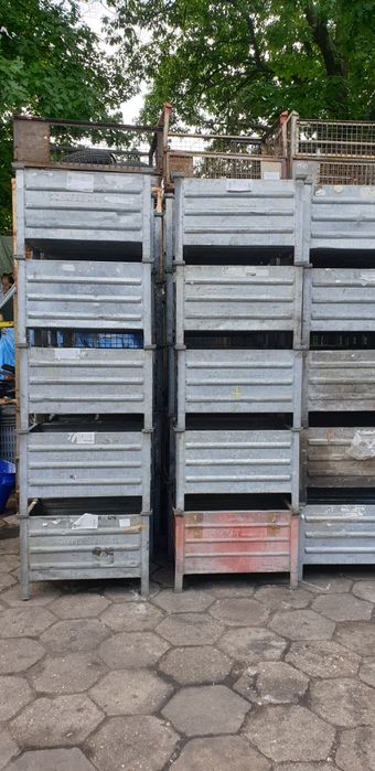 Pojemnik kosz metalowy kontener OCYNK  SCHAFER Box 0.8T Skrzyniopaleta