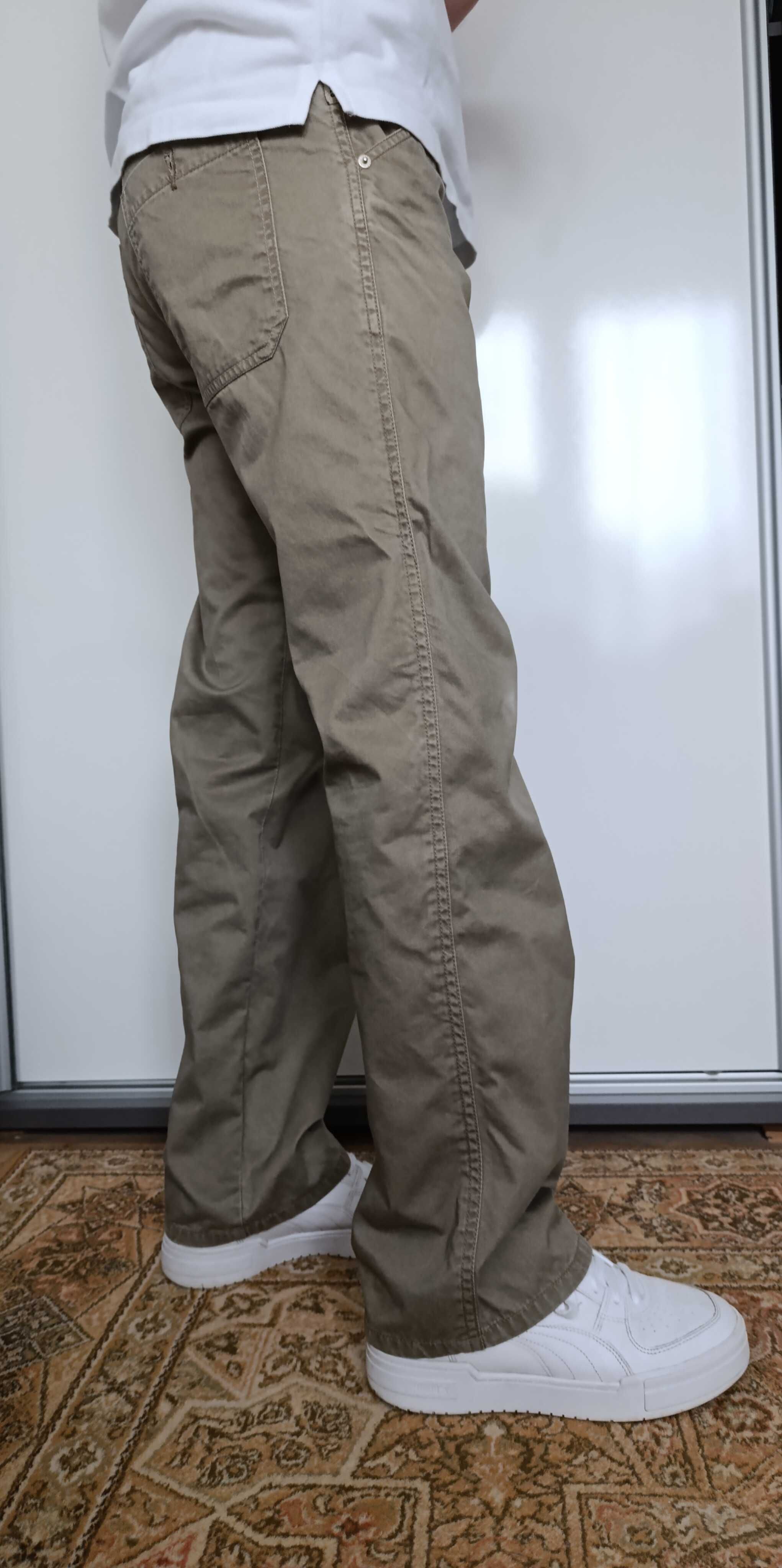 Beżowe spodnie męskie luźne Cottonfield Straight Fit 31 bawełna